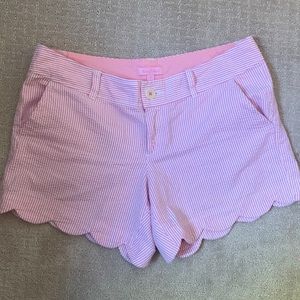 Lilly Pulitzer pink seersucker buttercup short 8